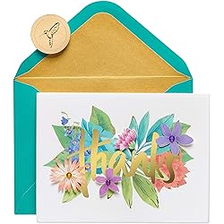 Papyrus Thank You Cards with Envelopes, Botanical Floral 8-Count