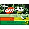OFF! Deep Woods Mosquito and Insect Repellent Wipes, Long lasting, 12 Individually Wrapped Wipes