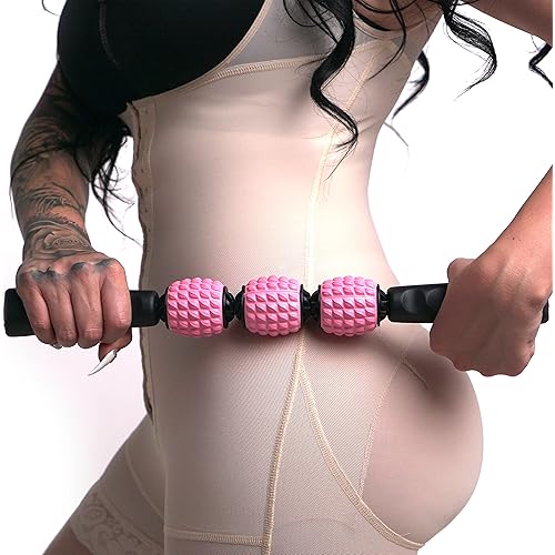 The Original YESINDEED Liposuction Massage Roller Dr Approved for Post Surgery to Maximize Healing and Recovery, Soft Foam Unique Design for After Surgery Easy to Roll Balls Technology Pink