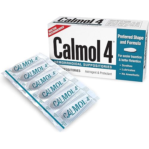 Calmol 4 Hemorrhoidal Suppositories with Soothing Natural Ingredients, 24 Count