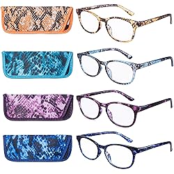 EYEGUARD Reading Glasses 4 Pack Quality Fashion colorful Readers for women