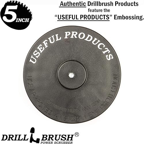 5 Inch Diameter Drill Powered Scrub Brush With Quarter Inch Quick Change Shaft - Drill Brush Attachment