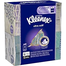 Kleenex Facial Tissue, Ultra Soft 75 Count Pack of 4