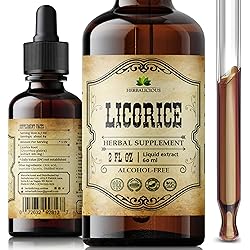 HERBALICIOUS Licorice Root Extract - Glycyrrhiza Glabra Extract Supplement for Digestion Restore Respiratory Health Adrenal Fatigue & Immunity Support Vegetarian Gluten Free 2Fl Oz