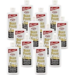 Hope’s Premium Metal Care Brass Polish and Cleaner, Shines and Prevents Tarnish, Safe for Brass, Copper, Chrome, Sterling Silver, 8 oz, Pack of 12