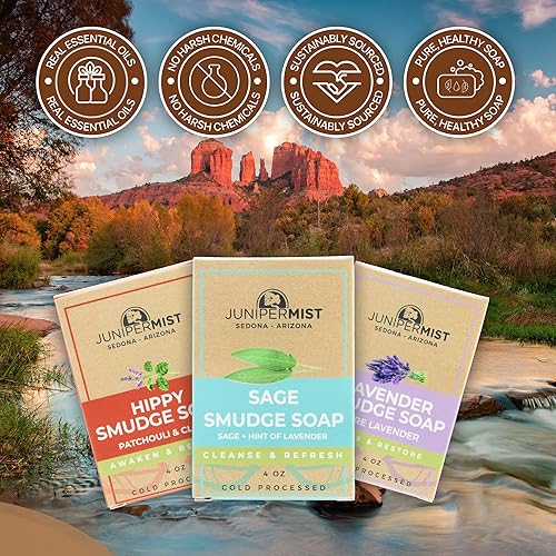 Sage Smudge Candle Smudge Soap 3 Pack: Sage, Lavender, Hippy Smudge Scents