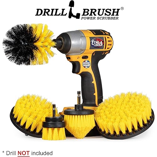 Drill Brush Power Scrubber by Useful Products - Shower Brush - Shower Cleaner - Toilet Cleaner - Bathroom Cleaner - Toilet Brush - Tile Cleaner - Floor Cleaner - Bathroom Accessory Set - Clean Shower