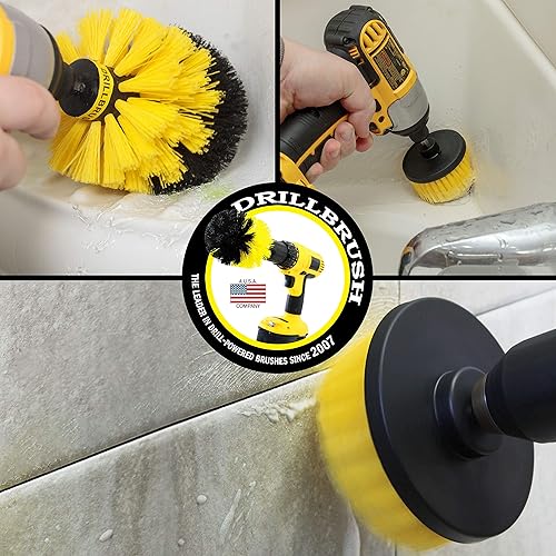 Drill Brush Power Scrubber by Useful Products - Toilet Bowl Cleaner - Toilet Brush - Bathroom Cleaner - Bathroom Set - Toilet Cleaner - Floor Cleaner - Shower Cleaner - Grout Cleaner - Tile Cleaner