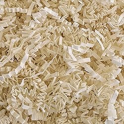 Crinkle Cut Paper Shred Filler 4 oz for Gift Wrapping & Basket Filling - Light Ivory | MagicWater Supply