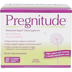 Pregnitude Reproductive Dietary Supplement - 60 Fertility Support Packets - Can Promote Regular Ovulation, Regular Menstrual Cycles, and Increase Quality of Eggs