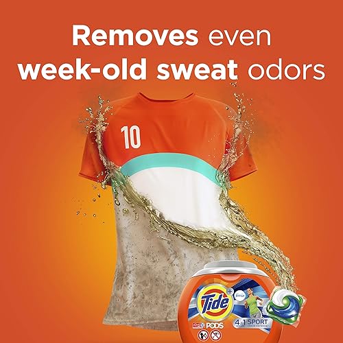 Tide PODS 4 in 1 Febreze Sport Odor Defense, Laundry Detergent Soap PODS, High Efficiency HE, 61 Count