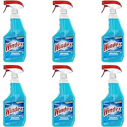 Windex Original Glass and Window Cleaner Spray Bottle, Original Blue, 23 fl oz - Pack of 6