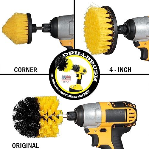 Drill Brush Power Scrubber by Useful Products - Toilet Bowl Cleaner - Toilet Brush - Bathroom Cleaner - Bathroom Set - Toilet Cleaner - Floor Cleaner - Shower Cleaner - Grout Cleaner - Tile Cleaner