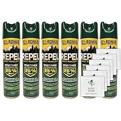 Insect Repellent Aerosol Bonus, 8.125 oz, Repel Sportsmen Formula 25 Percent DEET - 6 Count