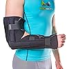 BraceAbility Elbow Immobilizer Brace | Removable Long Arm Cast and Soft Forearm Orthosis Splint for Broken Supracondylar, Distal Humerus, Proximal Ulna Fracture or Olecranon Bursitis SM