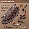 KAFpipeWorkshop Tobacco Pipe Stand Holder for 7 Smoking Pipes KAF7 Handmade from Natural Durable Ash-tree Wood Brown Colour Pipe Rack Display 7 Slots Design