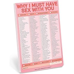 Knock Knock Why I Must Have Sex With You Pad, Sexy Checklist Note Pad, 6 x 9-inches