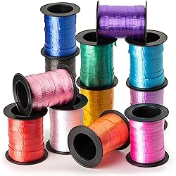 Assorted Colors Curling Ribbon 60 Feet Per Roll for Gift Wrapping Art and Crafts and All Occasions - 12 Rolls Per Pack