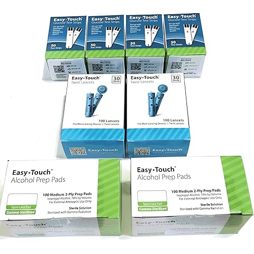 EasyTouch Diabetes Refill Kit 200-200 Test Strips, 200 30g Lancets & 200 Prepads