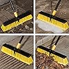 Yocada 18 Inch Push Broom Heavy-Duty Outdoor Commercial Broom Brush Stiff Bristles for Cleaning Patio Garage Deck Concrete Wood Stone Tile Floor 65.3" Long