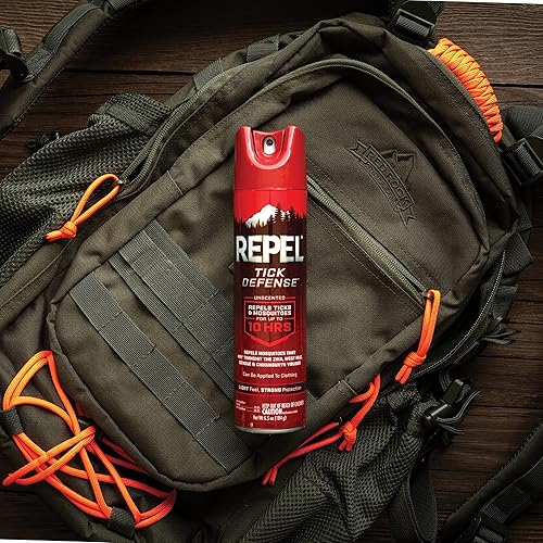 Repel Tick Defense, Repels Ticks & Mosquitos For Up To 10 Hours, Keep Ticks Away, Unscented Aerosol Spray 6.5 fl Ounce
