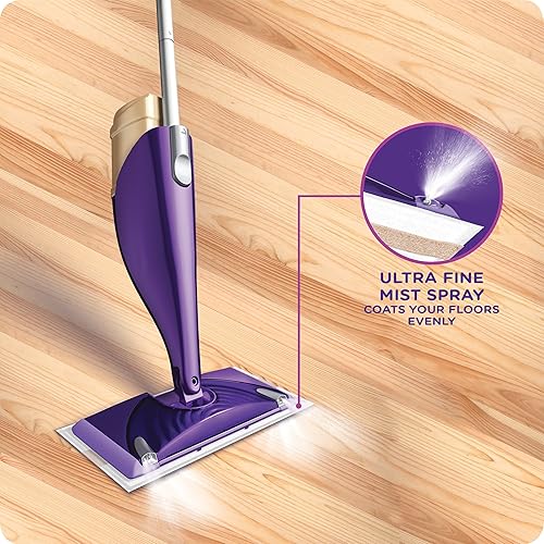Swiffer WetJet Wood Floor Mopping and Cleaning Starter Kit, All Purpose Floor Cleaning Products, 1 Mop, 10 Pads, Cleaning Solution, Batteries